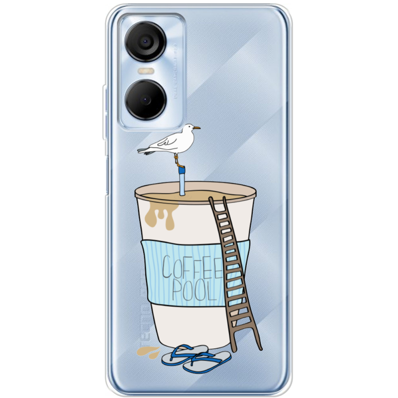 Прозрачный чехол BoxFace Tecno POP 6 Pro Segull in Cofee Pool