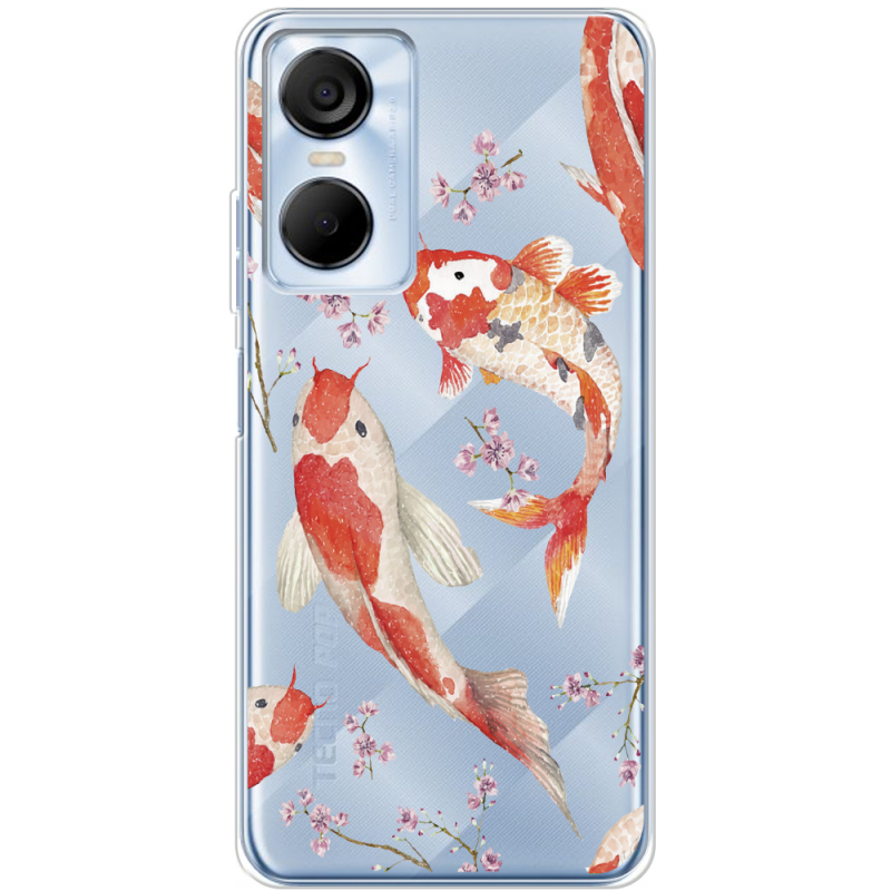 Прозрачный чехол BoxFace Tecno POP 6 Pro Japanese Koi Fish