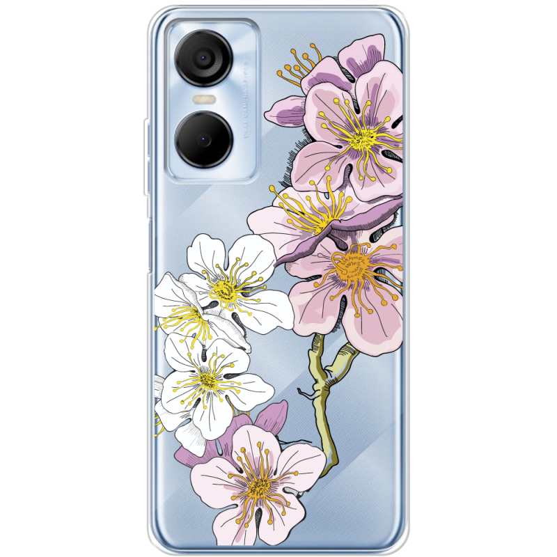 Прозрачный чехол BoxFace Tecno POP 6 Pro Cherry Blossom