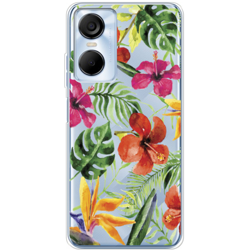 Прозрачный чехол BoxFace Tecno POP 6 Pro Tropical Flowers