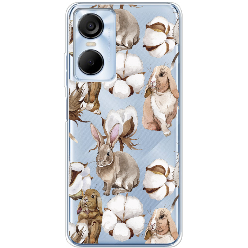 Прозрачный чехол BoxFace Tecno POP 6 Pro Cotton and Rabbits