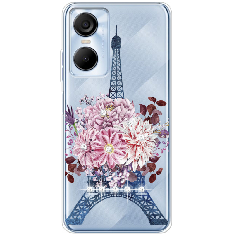 Чехол со стразами BoxFace Tecno POP 6 Pro Eiffel Tower