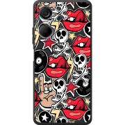 Черный чехол BoxFace Tecno POP 6 Pro Rock Graffiti