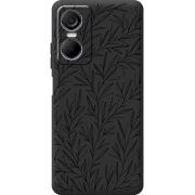 Черный чехол BoxFace Tecno POP 6 Pro Leaves