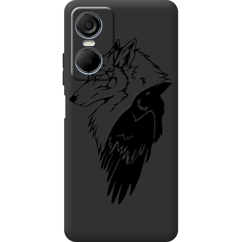 Черный чехол BoxFace Tecno POP 6 Pro Wolf and Raven