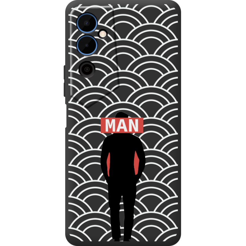 Черный чехол BoxFace Tecno POVA  Neo 2 Man Pattern