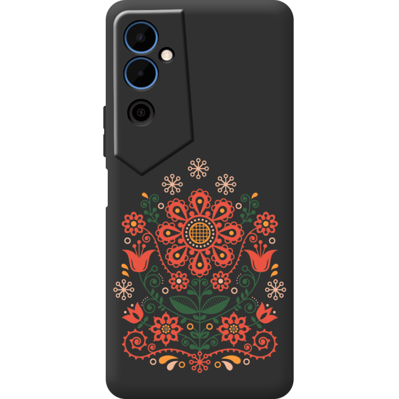 Черный чехол BoxFace Tecno POVA  Neo 2 Ukrainian Ornament