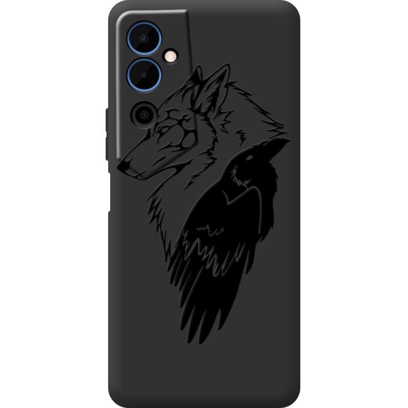 Черный чехол BoxFace Tecno POVA  Neo 2 Wolf and Raven