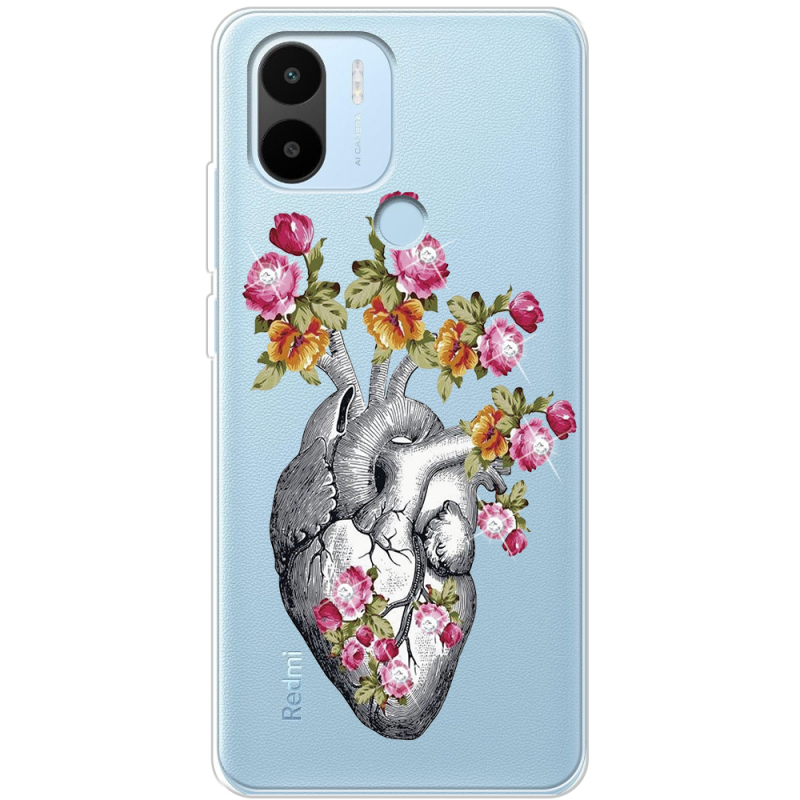 Чехол со стразами Xiaomi Redmi A1 Plus Heart