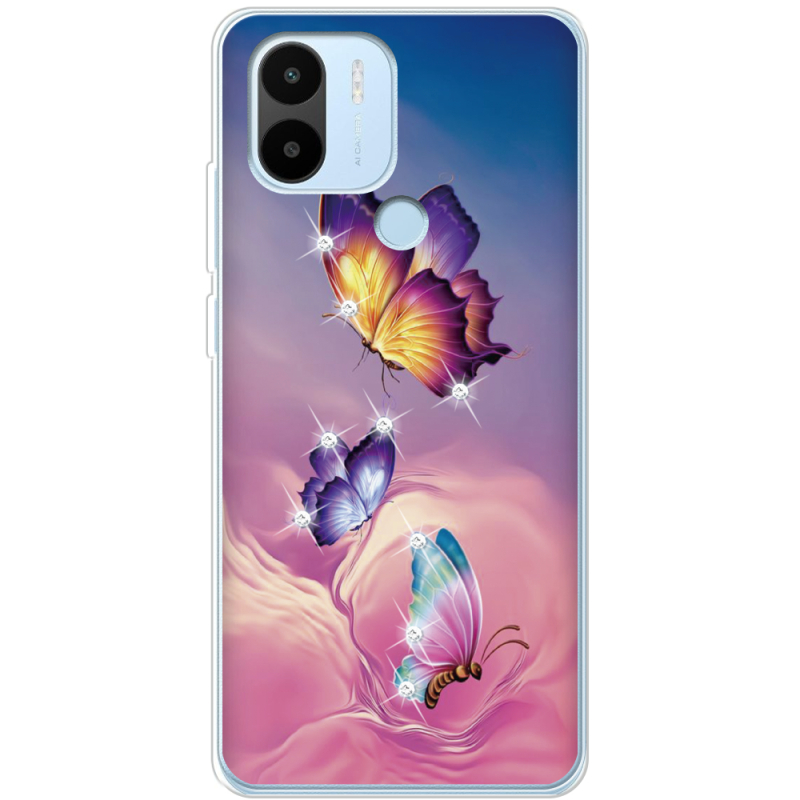 Чехол со стразами Xiaomi Redmi A1 Plus Butterflies