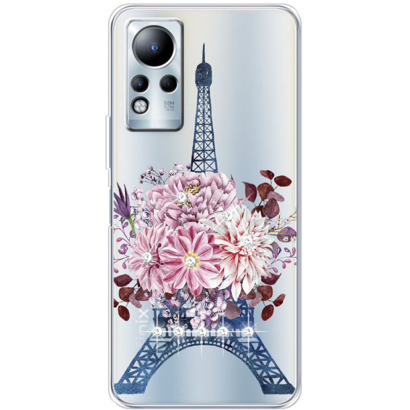 Чехол со стразами Infinix Note 12 Eiffel Tower