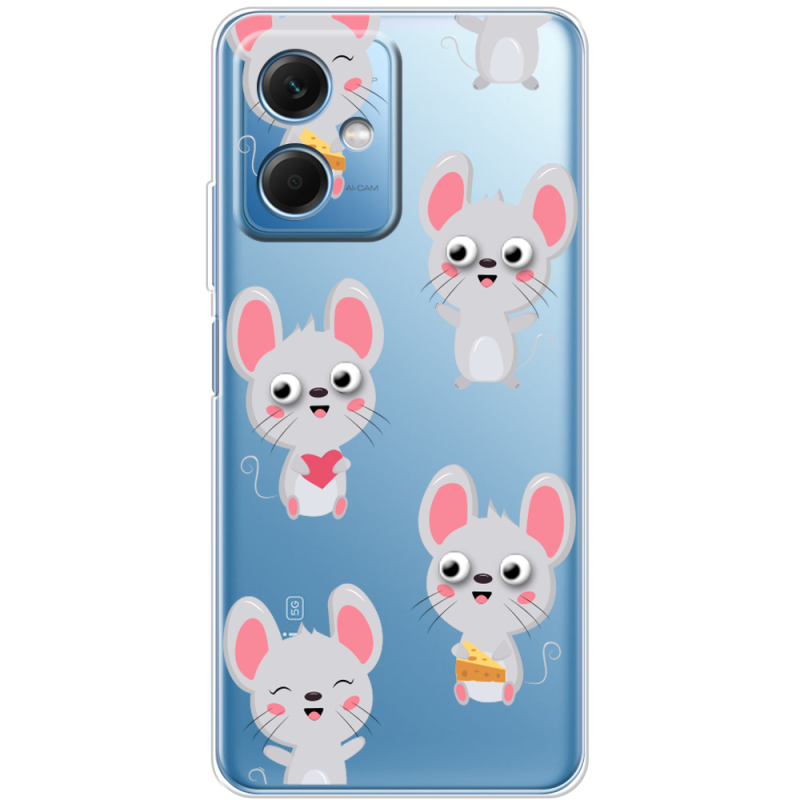 Прозрачный чехол BoxFace Xiaomi Redmi Note 12 (China) с 3D-глазками Mouse