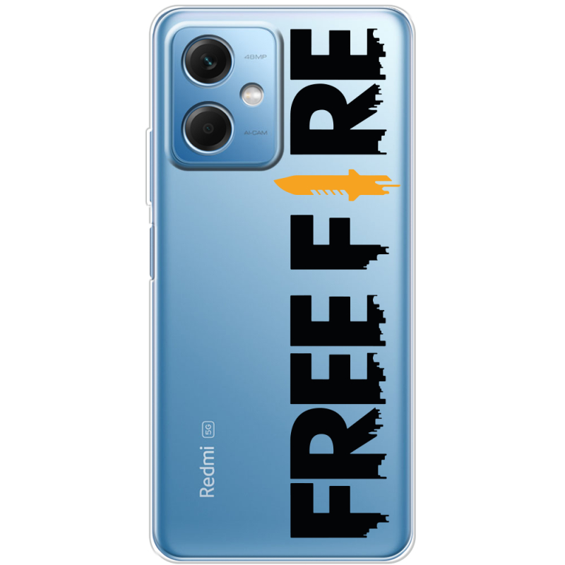 Прозрачный чехол BoxFace Xiaomi Redmi Note 12 (China) Free Fire Black Logo