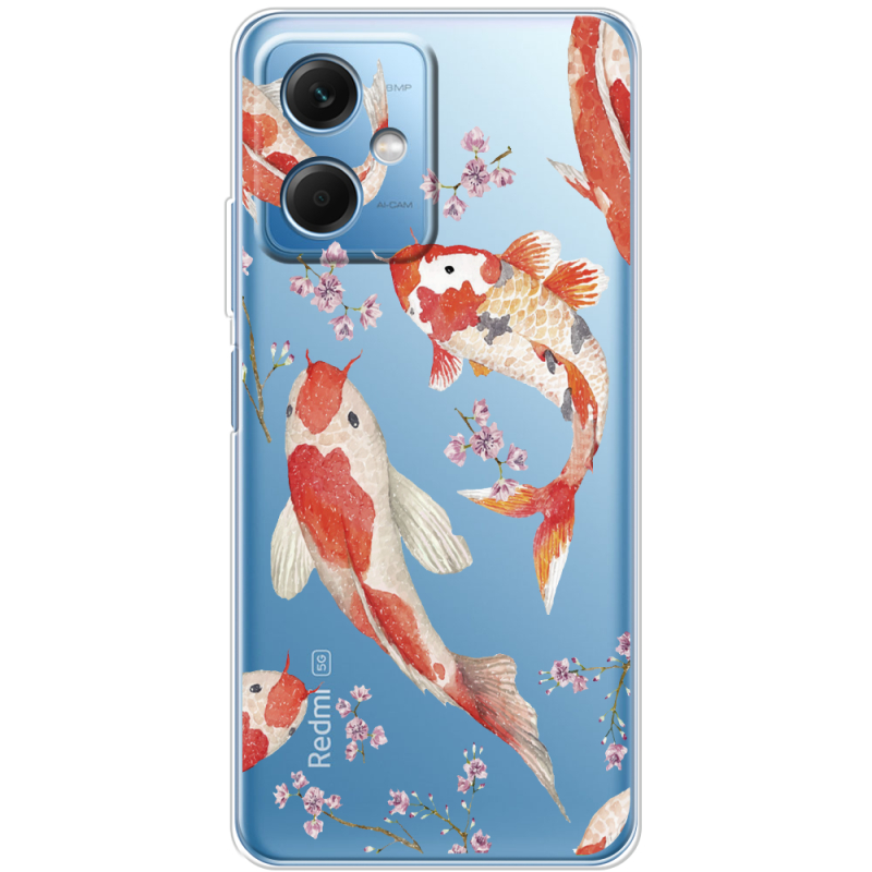 Прозрачный чехол BoxFace Xiaomi Redmi Note 12 (China) Japanese Koi Fish