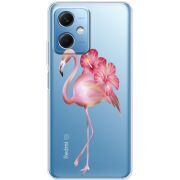 Прозрачный чехол BoxFace Xiaomi Redmi Note 12 (China) Floral Flamingo