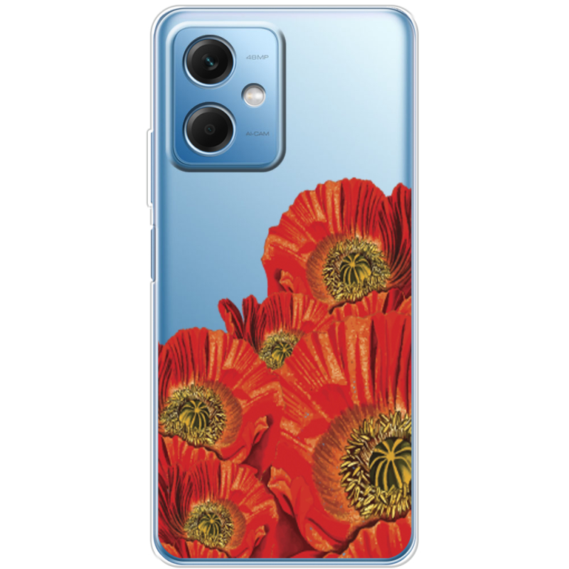 Прозрачный чехол BoxFace Xiaomi Redmi Note 12 (China) Red Poppies