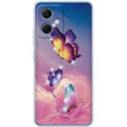 Чехол со стразами BoxFace Xiaomi Redmi Note 12 (China) Butterflies