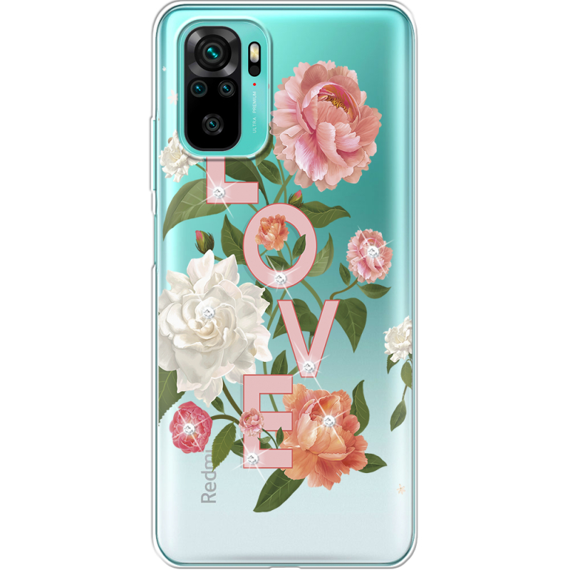 Чехол со стразами Xiaomi Poco M5s Love