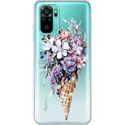 Чехол со стразами Xiaomi Poco M5s Ice Cream Flowers