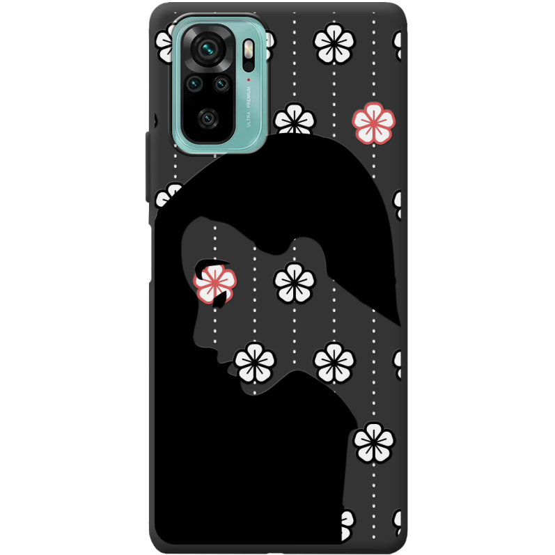 Черный чехол BoxFace Poco M5s Flower Hair