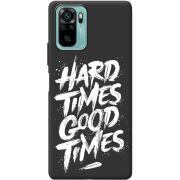 Черный чехол BoxFace Poco M5s Hard Times Good Times