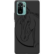 Черный чехол BoxFace Poco M5s Horse