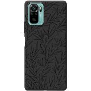 Черный чехол BoxFace Poco M5s Leaves