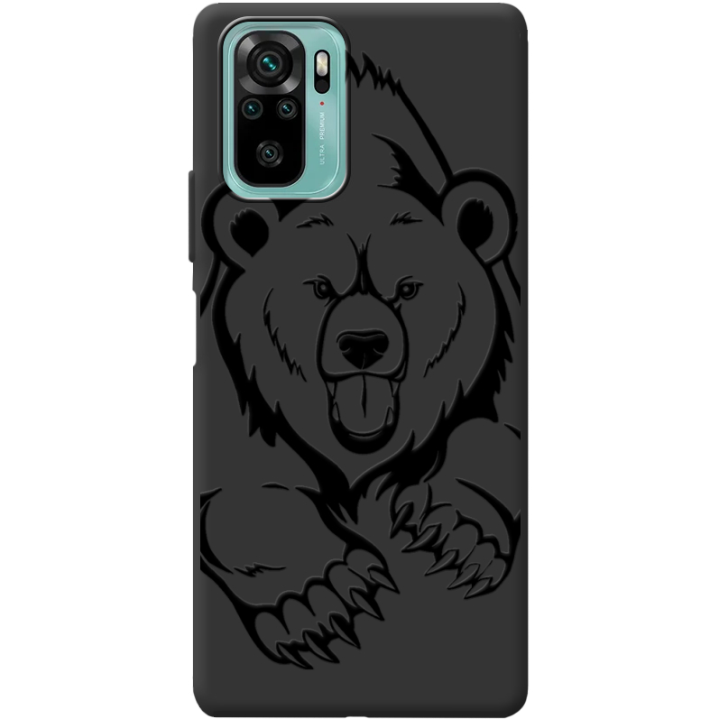 Черный чехол BoxFace Poco M5s Grizzly Bear