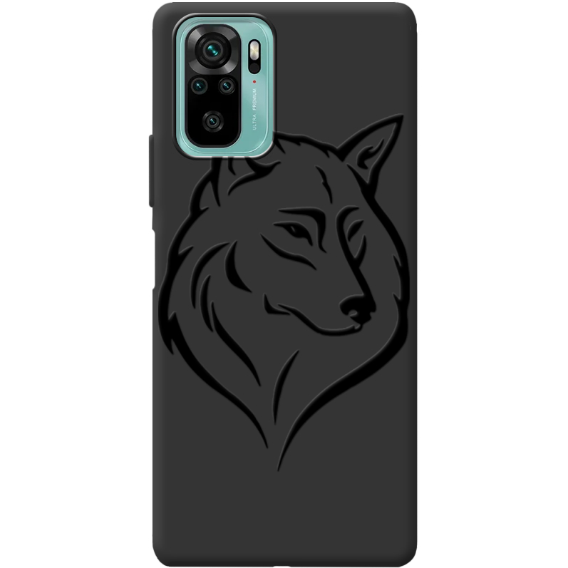 Черный чехол BoxFace Poco M5s Wolf