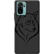 Черный чехол BoxFace Poco M5s Wolf