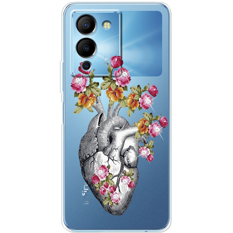 Чехол со стразами Infinix Note 12 (G96) Heart