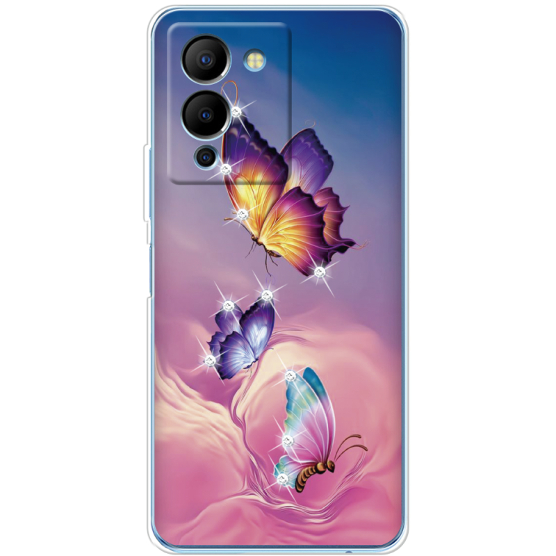 Чехол со стразами Infinix Note 12 (G96) Butterflies