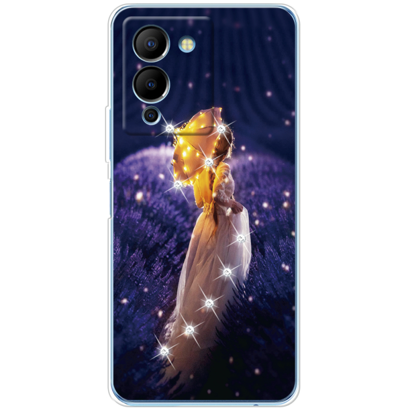 Чехол со стразами Infinix Note 12 (G96) Girl with Umbrella