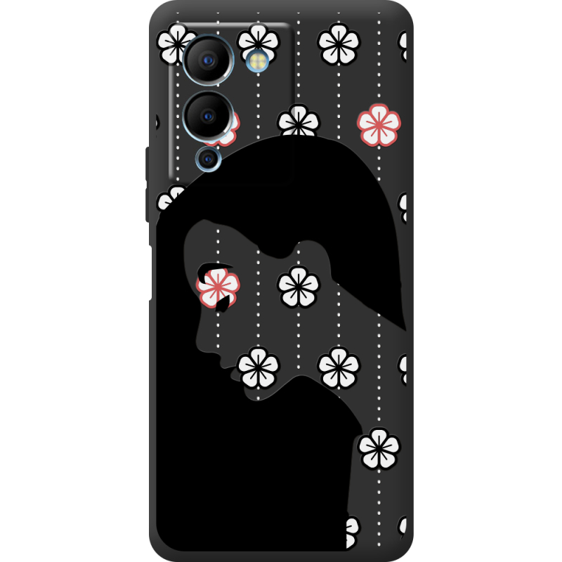 Черный чехол BoxFace Infinix Note 12 (G96) Flower Hair