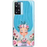 Прозрачный чехол BoxFace OPPO A57s Blue Hair