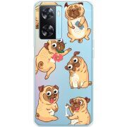 Прозрачный чехол BoxFace OPPO A57s с 3D-глазками Pug