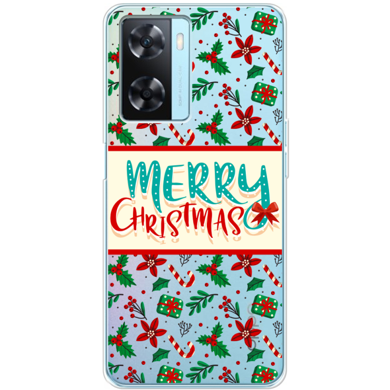 Прозрачный чехол BoxFace OPPO A57s Vintage Christmas Pattern