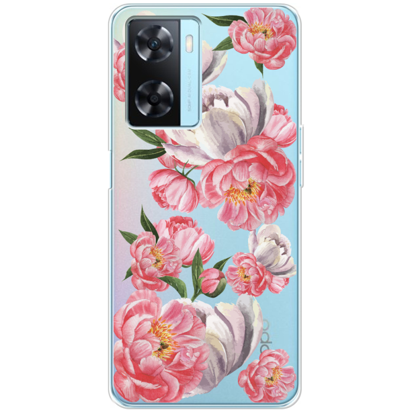 Прозрачный чехол BoxFace OPPO A57s Peony Watercolor Style