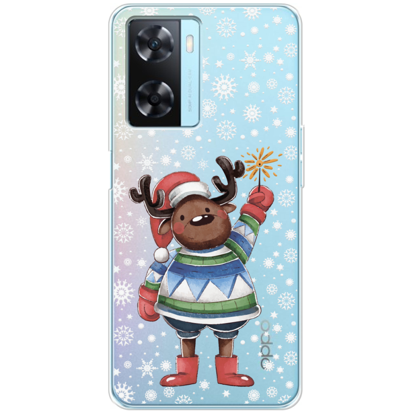 Прозрачный чехол BoxFace OPPO A57s Christmas Deer with Snow