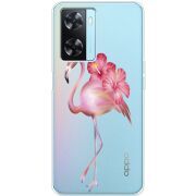 Прозрачный чехол BoxFace OPPO A57s Floral Flamingo