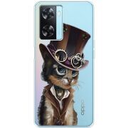 Прозрачный чехол BoxFace OPPO A57s Steampunk Cat