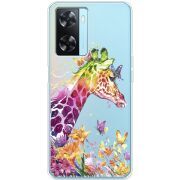 Прозрачный чехол BoxFace OPPO A57s Colorful Giraffe