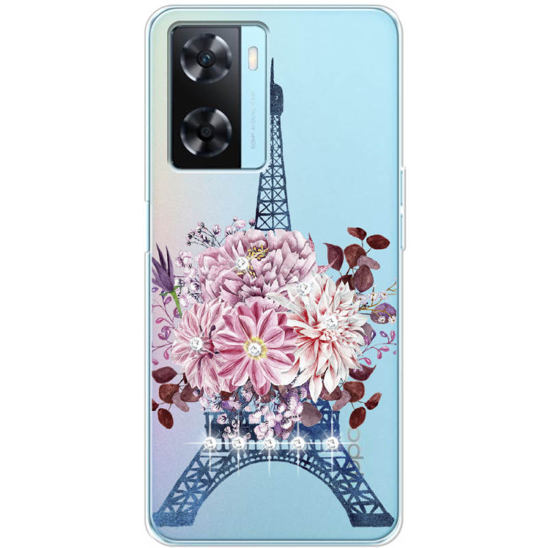 Чехол со стразами OPPO A57s Eiffel Tower