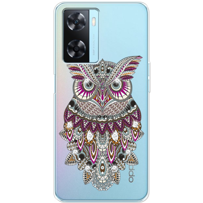 Чехол со стразами OPPO A57s Owl