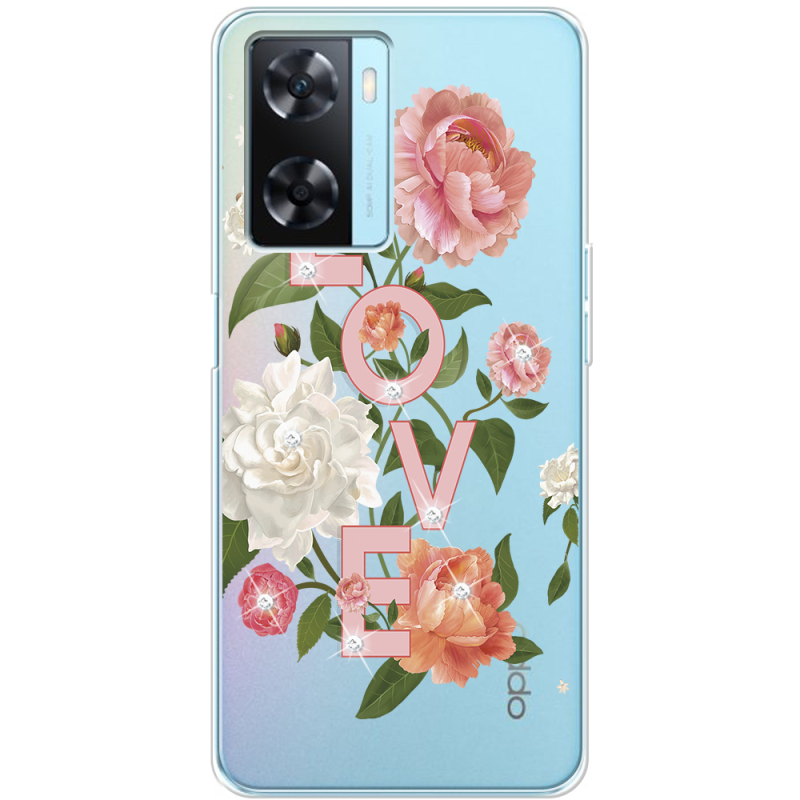 Чехол со стразами OPPO A57s Love