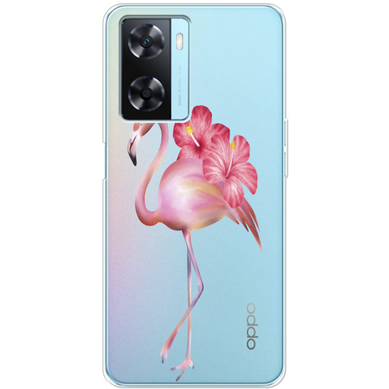 Прозрачный чехол BoxFace OPPO A77 Floral Flamingo