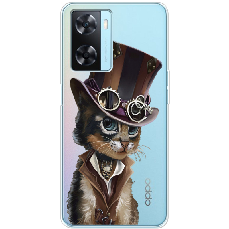 Прозрачный чехол BoxFace OPPO A77 Steampunk Cat