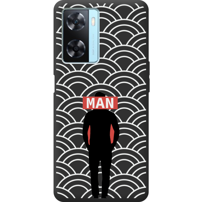 Черный чехол BoxFace OPPO A77 Man Pattern