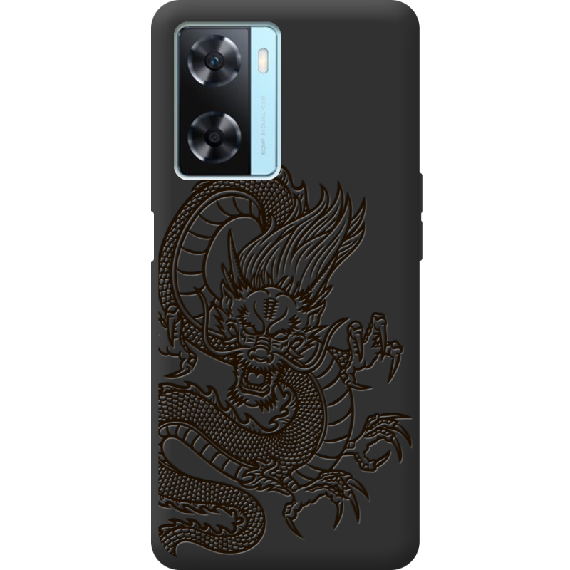 Черный чехол BoxFace OPPO A77 Chinese Dragon