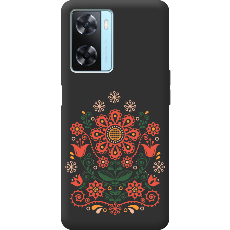 Черный чехол BoxFace OPPO A77 Ukrainian Ornament